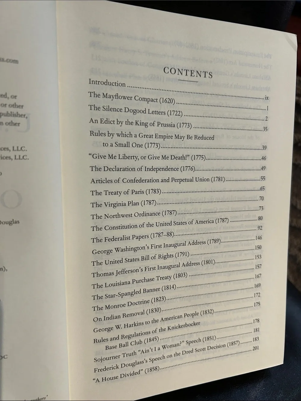 The U.S. Constitution and Other Writings Hardcover Book preowned